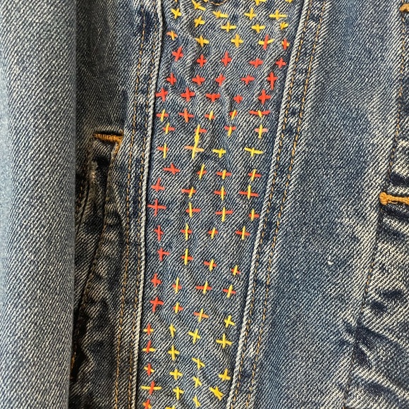 Hand Embroidered Jean Jacket - Picture 5 of 7